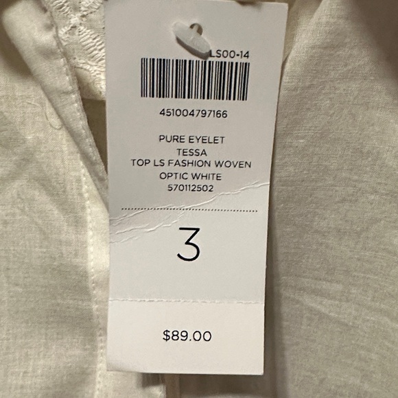 Chico's White Button Down Shirt with Crochet Detail - Picture 3 of 6